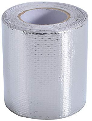Hitzeschutzband，Auspuff Hitzeschutzband 1 Rolle 5M * 5 cm Auto Motorradrohr Fiberglas Hitzeschild Selbstklebende reflektierende Folienband Wärmedämmungsbandabgas