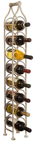 Biscottini porta bottiglie Vino in ferro battuto - Portabottiglie acqua e vino L16,5xPR15,5xH105,5 - Porta vino da terra capienza 8 bottiglie