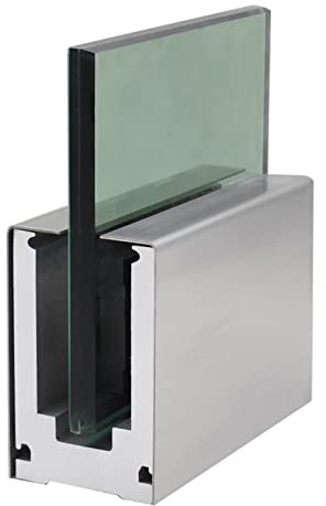Poteau Garde Corps Verre Pince Aluminium Pince À Verre Pour Patio Extérieur, Pour Usage Intensif Embout Pour Clôture De Piscine Poteau De Balustrade Support, Pour Verre 10/12/16 Mm ( Color : Silver )