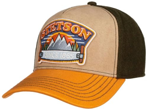 Stetson Cappellino Trucker Hacksaw Donna/Uomo - cap Berretto Baseball Mesh Snapback, con Visiera Autunno Estate Primavera Inverno Estate/Inverno - Taglia Unica Beige