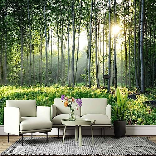 Papel Tapiz Personalizado Mural La Luz Del Sol Penetra En Los Árboles Bosque Antiguo Hermoso Paisaje De Montaña Dormitorio Sala De Estar Sofá Tv Fondo Decoración De La Pared 200Cm(W)×140Cm(H)