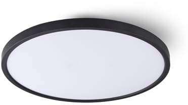 Jandei - 48W Tricolor LED-taklampa Belysning Inomhus 3000K-4200K-6000K, 60cm Diameter, Svart ram. Ytinstallation. Perfekt för Sovrum, Vardagsrum, Lampor för Vardagsrum, Kök, Hem, Företag...