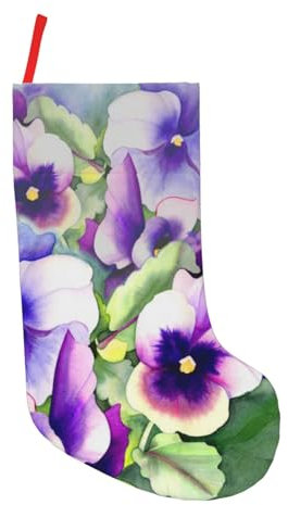 DENMER Pansy Perfection18in Christmas Stockings-Durable And Vibrant Stockings For Holiday Decorations And Gift Bags