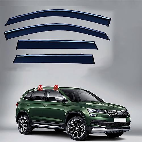 BICUP Windabweiser für Skoda KAROQ MK1-NU7 2018 2019 2020 2021 2022 2023, Windabweiser Regenabweiser, Auto Seitenfenster Visier Abweiser Auto Zubehör, 4 Stück