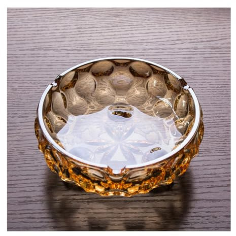 Grande Cendre De Cendre En Verre En Cristal Rond À L'intérieur Du Porte-cendre À Cigarette, Berceau De Fumage De Bureau, Décoration De Plateau En Verre En Verre Épai D