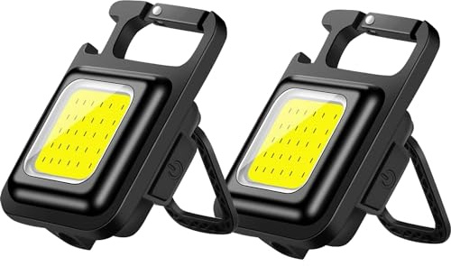 MODOAO Tragbare wiederaufladbare COB-Arbeitsleuchte Multifunktions-Mini-LED-Taschenlampe Schlüsselanhänger Licht für Wandern, Nachtlauf, Camping (2)