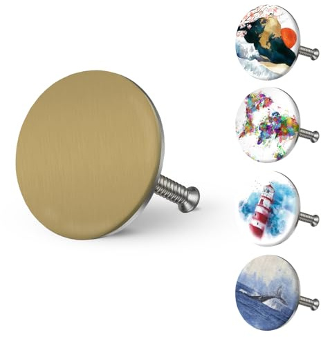 arteneur Badewannenstöpsel Universal Gold Matt, Edelstahl