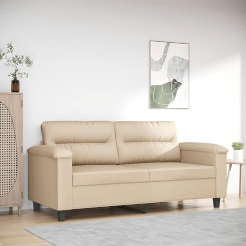 Homgoday 2-Sitzer-Sofa, Creme, 140 cm, aus Mikrofaser, für den Außenbereich, für den Garten, Bett, Sofa, Sofa, Garten, Wohnzimmer, Terrasse, Außenbereich
