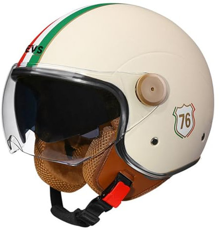 Casco Mezzo Moto BGGNG Casco Moto Jet Vintage Omologato DOT/ECE Con Visiera Parasole Casco Demi-Jet Per Moto Vespa 3/4 Stile Retrò Per Adulti Uomini Donne BGGNG Nero