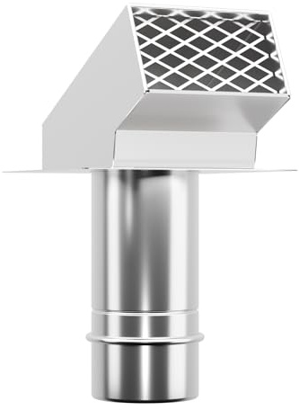 MIZUDO Vent Cap 3 Inch Steel Stainless Exhaust Vent for Horizontal System, with Damper