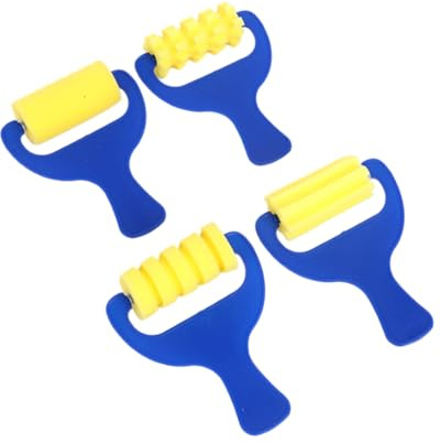 KGDUYC 4 Stück Rollerpinsel, Malwerkzeuge für Kinder, ideal für Lernen und Stempeln