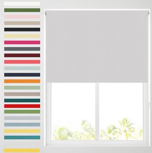 Barnes Blinds - Blackout Roller Blinds for Windows, Custom Cut to Size - Black Out Thermal Fabric Durable Fittings Easy Fit - Roller Blind (Light Grey 61cm)