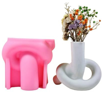 Forma flexible de jarrón de flores de silicona para hacer jarrones de arte únicos estilo nórdico y decoraciones individuales para el hogar