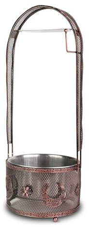 Porta Carbón para Cachimba Bronze Flower S de Aluminio | Diseño Artesanal, Tamaño Pequeño 32 cm