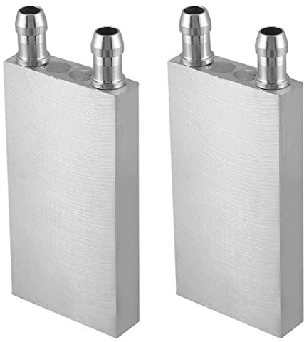 Giwnhvx 2 blocchi di raffreddamento ad acqua liquida in alluminio per computer CPU radiatore per PC e laptop CPU sistema dissipatore di calore argento (80 mm)