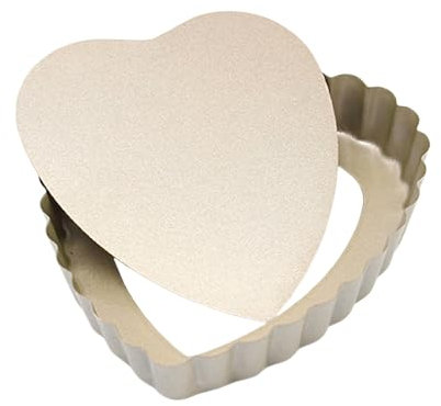 VQEOEOT Teglia per Crostata Stampo Crostata, Heart Apribile, Tortiera Rimovibile, Stampo per Crostate,Tortiera Crostata,Quiche Form,Stampo Quiche,Stampo Crostata Fondo Amovibile, Alluminio, 4 pollici