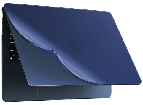 BlueSwan PP Hülle kompatibel mit MacBook Air 15 Zoll M5 M4 M3 M2 A3448 A3241 A3114 A2941 2026 2025-2023, Bruchsichere Flexible Materialien Anti-Fingerabdruck Schutzhülle – Matt Mitternacht