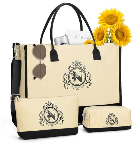 Lekespring Lot de 3 sacs à provisions en toile de jute avec boîte cadeau, sac cabas, sac fourre-tout, cadeau de remerciement, cadeau d'anniversaire pour mère, femme, amis, cadeau personnalisé pour