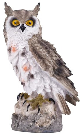 TAIYOU Simpatica statua di gufo statuette di gufo decorazione da giardino scultura ornamento regali per gli amanti dei gufi piccoli oggetti decorativi in resina figure di animali per giardino esterno