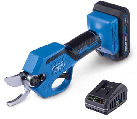 Scheppach Coupe-branches BC-PRS28-X - 1 batterie 2,0 Ah + chargeur inclus | sans fil - Série IXES 20 V - Brushless - Diamètre de coupe 28 mm - 2 diamètres de lame 15 et 28 mm