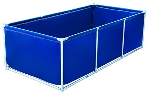 piscinas desmontables grandes Kit de piscina elevada rectangular con estructura de metal, 2 depósitos de agua multifuncionales de 2,6 y 3,3 pies de alto, antifugas, ideal for familias.(1x1x0.6m/3.3x3.