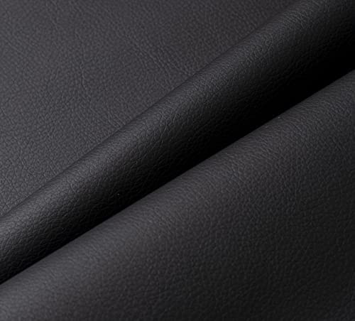 IPEA Tessuto in Ecopelle/Finta Pelle Nera per Rivestimento e Arredamento - 140 x 50 cm - Pelle Sintetica Morbida per Arredo, Divani, Sedie, Casa, Accessori - Mezzo Metro - Colore Nero