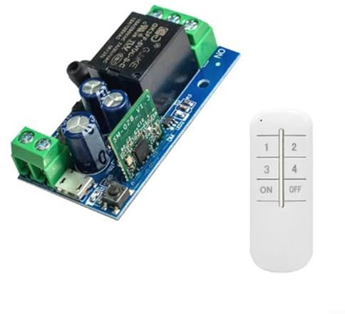DC 12V/24V Trockenkontaktrelais für Smart Home, 2 4GHz für WiFi Schalter mit Fernbedienung und Sprachaktivierung (B)