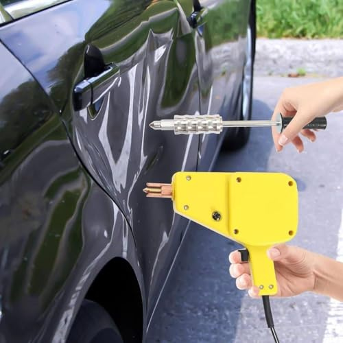 Kit profesional de reparación de abolladuras, soldador de puntos ajustable de corriente y tiempo con extractor de abolladuras para restauración de carrocería automática