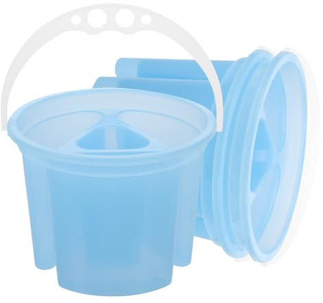COOPHYA 3pcs Paint Brush Washer: Multi-Compartment Paint Brush Cleaning Bucket Plastic Rinse Cup For Artists And Students For Outdoor Sketching And Art Classes