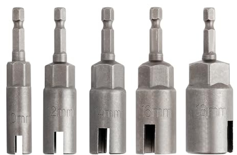Bestgle 5 x tiefe Kraft-Flügelmutter-Schraubendreher-Bits, 1/4-Zoll-Sechskantschaft, Schlitz-Flügelmuttern, Bohrer, Steckschlüssel, Werkzeuge für Plattenmuttern, Schrauben, Ösen-C-Haken, Bolzen