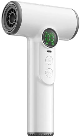 Dpofirs Torrlös Hårtork 200W, 15600mAh Traveltork med USB -uppladdningsbar för Kvinnors Barn Utomhus Camping, Justerbar Kall Varm Vind