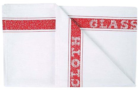 Tibard Glass Cloth (Pack Of 10) (Red)