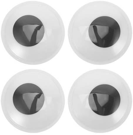 UKCOCO 4 st självhäftande wiggle-ögon självhäftande plastögon för pysseldocka wiggle googly-figur för gör-det-själv-pysseldekoration 150 mm