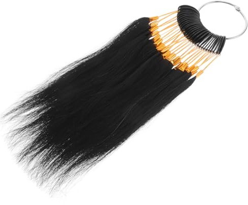 DECOMELODY Adjustable Real Human Hair Color Samples with Gold Buckles Hair Strands for Salon and Home Dye Practice for Testing Highlights