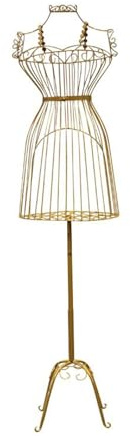 Weibliche Schaufensterpuppe aus Draht zur Präsentation, höhenverstellbar von 150 bis 193 cm, weibliche Schaufensterpuppe im Vintage-Stil, für Boutiquen(Gold)