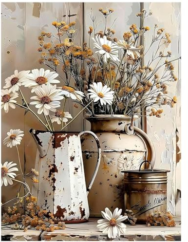 Mandun Art Blume Diamond Painting Erwachsene,Blume Diamant Painting, Full DIY Diamant Kunst Malerei Stickerei Set Home Wand Dekor 30x40cm