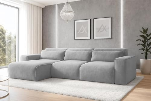 AXLIVING Wohnlandschaft mit Schlaffunktion Ruyam Schlafsofa Hellgrau L