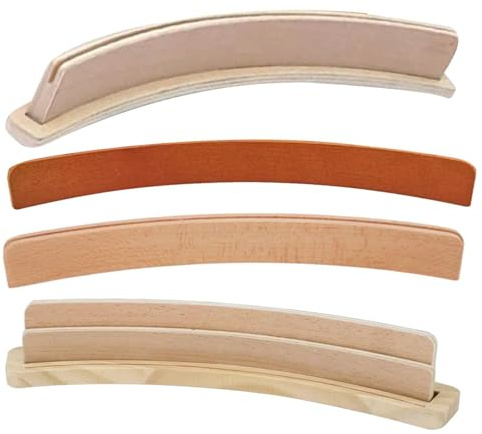Generisch Spielkartenhalter – Gebogener Kartenhalter aus Holz | Zubehörtabletts 2 Stück Canasta Poker Pinochle | Organizer Hands Free Tischspiel Home Family Friends Fun