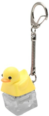 Pjeghbvop 3 Elastic Duck Keycap, Portable Sensory Toy for Keyboard Lovers, Stress Relief, Duck Keycaps Decoration with Keychain