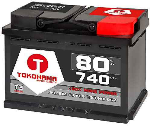 Tokohama Autobatterie 12V 80AH Starterbatterie ersetzt 70Ah 72Ah 74Ah 77Ah 85Ah