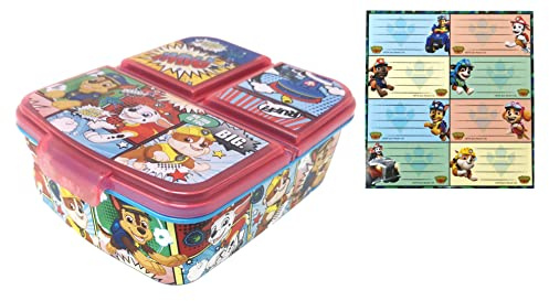 Theonoi Fiambrera infantil a elegir: Frozen, PJ Masks, Spiderman, Vengadores, Mickey, Patrulla canina, de plástico sin bisfenol A (Patrulla canina)