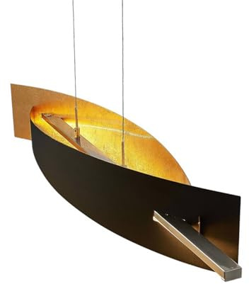 Lucande LED Pendelleuchte dimmbar Schwarz Gold, Esstisch Hängelampe höhenverstellbar 24W gesamt Esszimmerlampe Esstischlampe