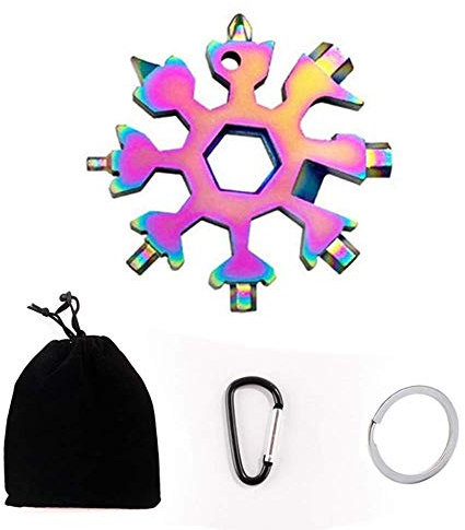 Multi herramienta copo de nieve Tarjeta de la herramienta del copo de nieve Destornillador multi-herramienta de acero Llavero Abrebotellas Tarjeta