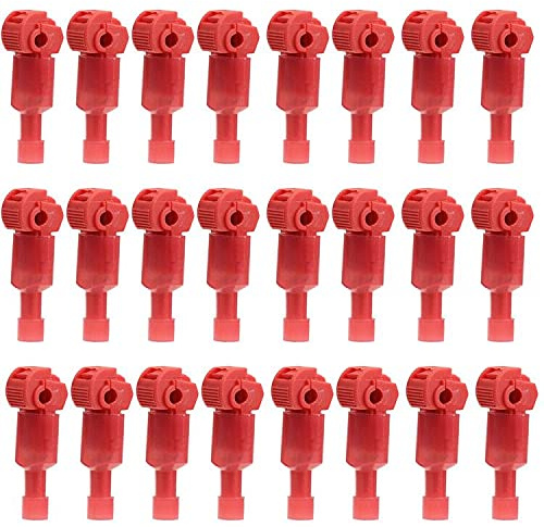 Ruidee 30 Sets Schnellverbindungen T-Typ Flachstecker T-Tap Anschluss Terminalklemmen für isolierte elektrische Kabel Kabelschuhe selbstschälend T-Tap Schnellverbinder (TXJ/Rot)