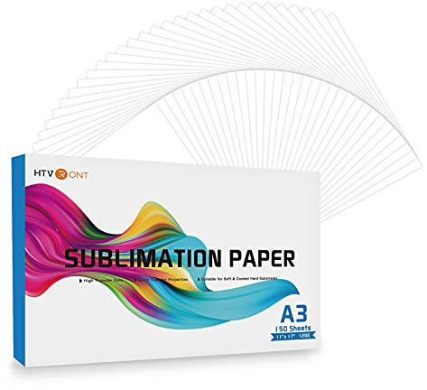 HTVRONT - Carta per sublimazione, 150 fogli, compatibile con stampanti a getto d'inchiostro da 120 g/m²