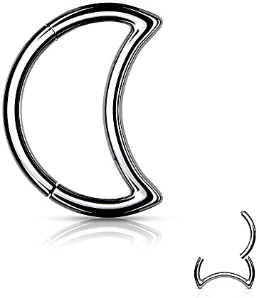 Treuheld® Halbmond Segmentring-Clicker Piercing in 4 Farben
