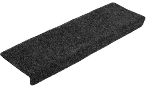 vidaXL Felpudos autoadhesivos para escaleras, 10 Unidades, 65 x 21 x 4 cm, Borde Rectangular, Gris