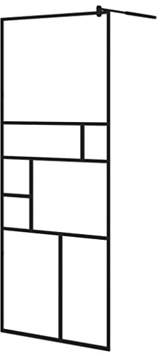 vidaXL Paroi de Douche à Verre Cloison de Baignoire Accessoire de Salle de Bain Cloison de Douche Maison Intérieur ESG Transparent 80x195 cm Noir