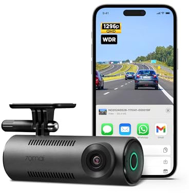 70mai Dash Cam M310, Dash Camera for Cars 1296P QHD, Smart Dash Cam Front Built in WiFi, 130° Wide-Angle FOV, WDR, Night Vision, iOS/Android Mobile App, Loop Recording, Parking Monitor, Time-Lapse