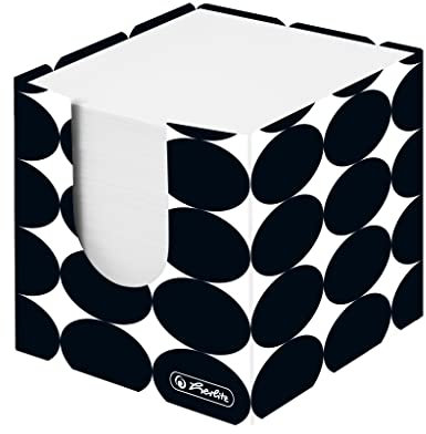 Herlitz 50040100 Zettelkasten, 700 Blatt, 9x9x9 cm, Motiv: Just Black, 1 Stück